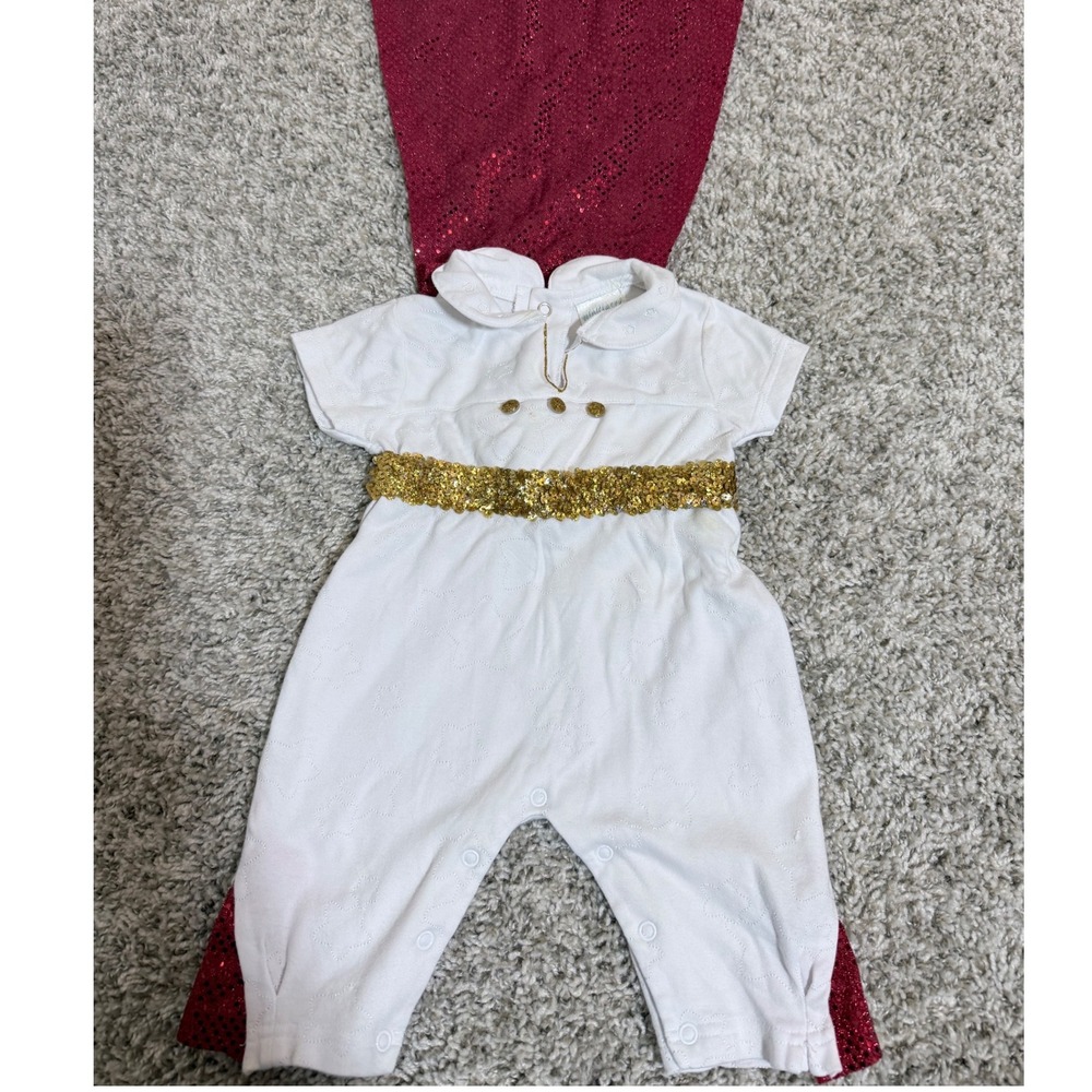 Baby Elvis Halloween Costume Custom with Red Sequin Cape Gold Belt 0-3 Months